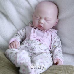 COSDOLL 17.5in Full Silicone Sleeping Baby Girl Reborn Doll Lifelike Closed Eyes