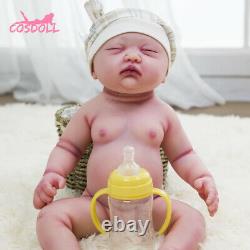 COSDOLL 17.7 in Lifelike Soft Platinum Silicone Reborn Baby Doll with pacifier