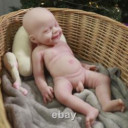 COSDOLL 18.5'' Full Body Silicone Reborn Baby Eyes Closed Cute BOY Doll gift