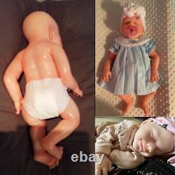 COSDOLL 18.5 Handmake Full Body Silicone Reborn Baby Dolls Lifelike Smiley Girl