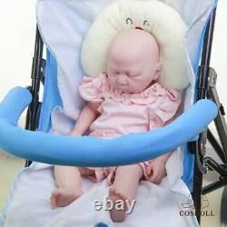 COSDOLL 18.5 Lifelike Silicone Closed Eyes Sleeping Baby Girl Doll Baby+Clothes