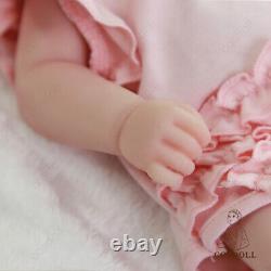 COSDOLL 18.5 Lifelike Silicone Closed Eyes Sleeping Baby Girl Doll Baby+Clothes