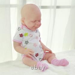 COSDOLL 18.5 in Newborn Baby Full Silicone Reborn Baby Hair Girl Doll