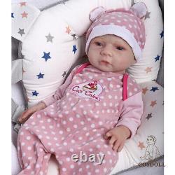 COSDOLL 18.5in REBORN BABY DOLL FULL BODY SILICONE BABY GIRL DOLL with Drink-Wet