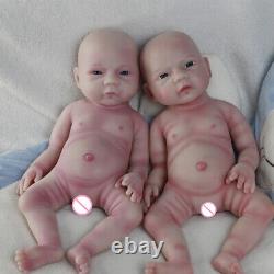 COSDOLL 18''Full Body Silicone Reborn Baby Dolls Twins Boy+Girl Lifelike Newborn