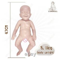 COSDOLL 18inch Full Body Filled Soft Silicone Closed Eyes Newborn Baby Girl Doll