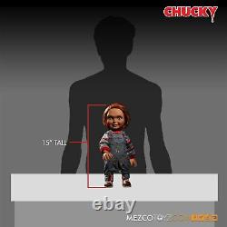 Child's Play Good Guys Chucky 15 Mega Scale Talking Doll Mezco Smiling Official