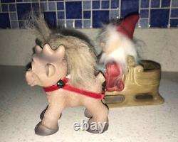 Christmas Dam Santa Troll Doll, Sleigh and Brave Reindeer, Free Shipping