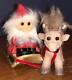 Christmas Dam Santa Troll Doll, Sleigh And Brave Reindeer, New, Free Shipping