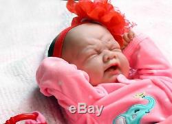 Crying American Reborn Baby Alive Girl Doll Vinyl 14 Newborn Preemie Life like