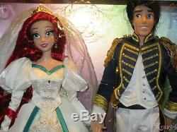 Disney Limited Edition Designer Ariel & Prince Eric Wedding Platinum Doll Set