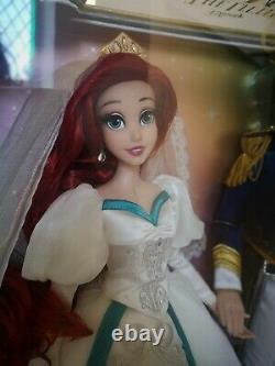 Disney Store Little Mermaid Wedding Ariel and Eric Limited Edition 17 Doll Set