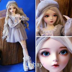 Full Set 60cm BJD Doll 1/3 Fashion Girl With Changeable Eyes Wigs Clothes Outfit