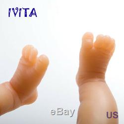 IVITA 14'' Silicone Baby Doll Full Body Realistic Lifelike Baby GIRL Toy 1650g