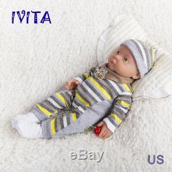 IVITA 16-inch Full Silicone Reborn Baby BOY Dolls 2KG Realistic Silicone Doll