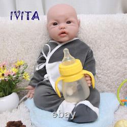 IVITA 17'' Silicone Reborn Baby Girl Doll Lifelike Cute Chubby Baby Kids Toys