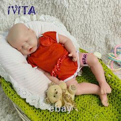 IVITA 18Reborn Baby Boy and Girl Lifelike Silicone Sleeping Baby Doll Infant