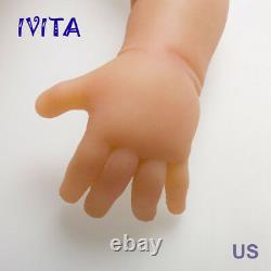 IVITA 18.5'' Eyes Closed Silicone Reborn Baby Girl Infrant Baby Doll 3700g