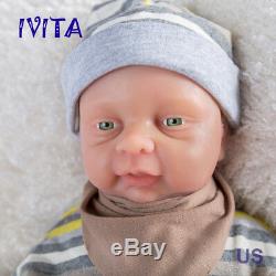 IVITA 18'' Cute Full Body Silicone Reborn Baby GIRL Take A Dummy Silicone Doll