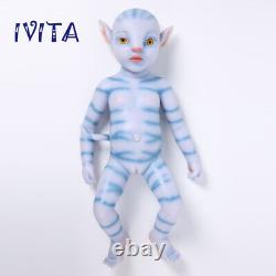 IVITA 18'' Full Silicone Newborn Doll Golden Eyes Fairy Infant Girl Kids Gift