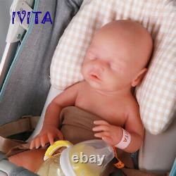 IVITA 18'' Silicone Reborn Doll Sleep Newborn Baby Girl Can Take Pacifier Gift