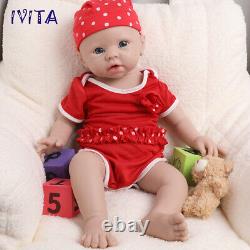 IVITA 19'' Silicone Reborn Doll Soft Silicone Baby Girl Doll Take a Pacifier