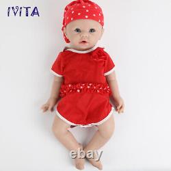 IVITA 19'' Silicone Reborn Doll Soft Silicone Baby Girl Doll Take a Pacifier