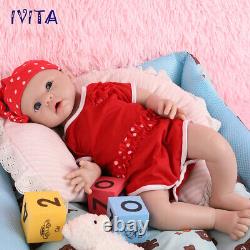 IVITA 19'' Silicone Reborn Doll Soft Silicone Baby Girl Doll Take a Pacifier