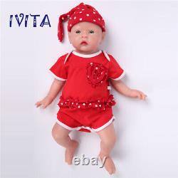 IVITA 19'' Soft Silicone Reborn Baby Girl Handmade Floppy Silicone Baby Doll