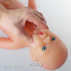IVITA 19'' Soft Silicone Reborn Baby Girl Handmade Floppy Silicone Baby Doll