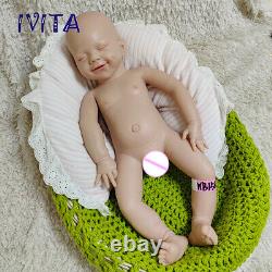 IVITA 20Eyes Closed Boy Baby Lifelike Reborn Baby Full Body Silicone Doll