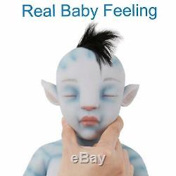 IVITA 20'' Avatar Eye Closed Full Silicone Reborn Baby BOY With Hair Reborn Doll
