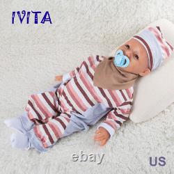 IVITA 20'' Full Body Silicone Reborn Baby GIRL Smile Dolls Can Take Pacifier