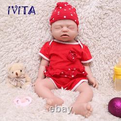 IVITA 21in Eyes Closed Silicone Reborn Girl Doll Lifelike Infant Mouth Open
