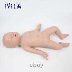 IVITA 21in Eyes Closed Silicone Reborn Girl Doll Lifelike Infant Mouth Open