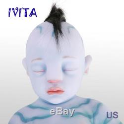 IVITA 25'' Avatar Full Silicone NewBorn Baby Doll 7600g Realistic Silicone Doll