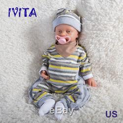 IVITA Reborn Baby Doll Boy Realistic Infant FULL BODY SILICONE With A Pacifier