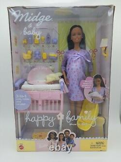 Midge Baby Happy Family AA African Pregnant Barbie Doll Set 2002 MATTEL 56664