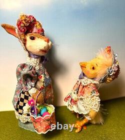 Miss Bunny And LIL Chickie Easter Time Ooak Handsculpted Artdoll By Poppenmoon