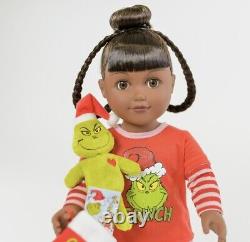 My Life As Grinch Doll African American 18 Brunette Christmas Pajama Plush New