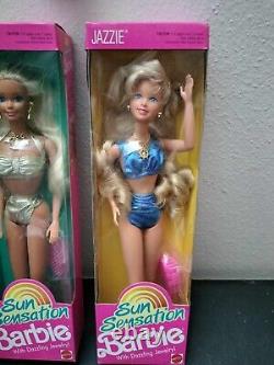 NEW 1991 Barbie Sun Sensation Set Barbie Ken Skipper Jazzie Kira Mattel NIB 5\6