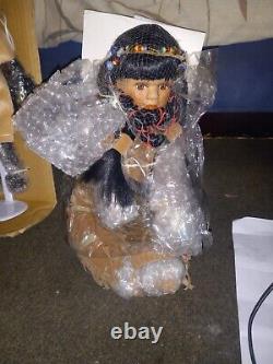 Native American PORCELAIN Girl Doll ABC # 25188 NPD Brand New in Box