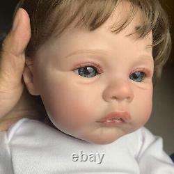 New45CM 3D Marble Texture Skin Veins Visible Soft Silicone Body Reborn Baby Doll