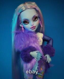 OOAK custom Monster High doll repaint Abbey Bominable Ever After goth bjd