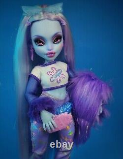 OOAK custom Monster High doll repaint Abbey Bominable Ever After goth bjd