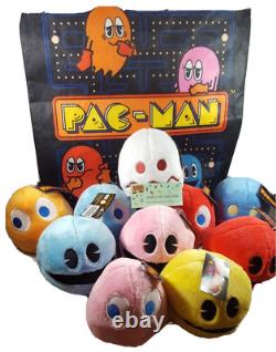Pac-Man Plush Set of 10 Arcade 80's Game 4 Yellow Pac Man Stuffed Animal Doll