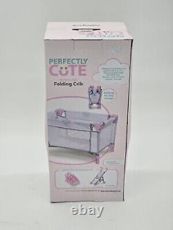Perfectly Cute Folding Crib For Dolls up to 18in For Kids 2yrs + BRAND NEW
