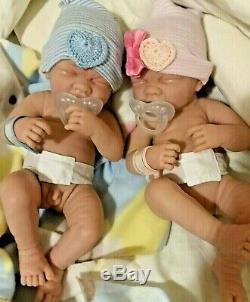 Precious Preemie Twins Boy And Girl Realistic Babies Have Pacifiers