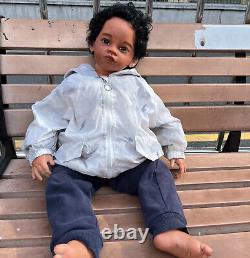 REAL Looking Reborn Baby Doll 30in Black African Boy Girl Toddler Handmade Gifts