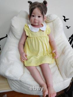 REAL Looking Toddler Reborn Baby Dolls Hand-rooted Mohair Lifelike Handmade Girl